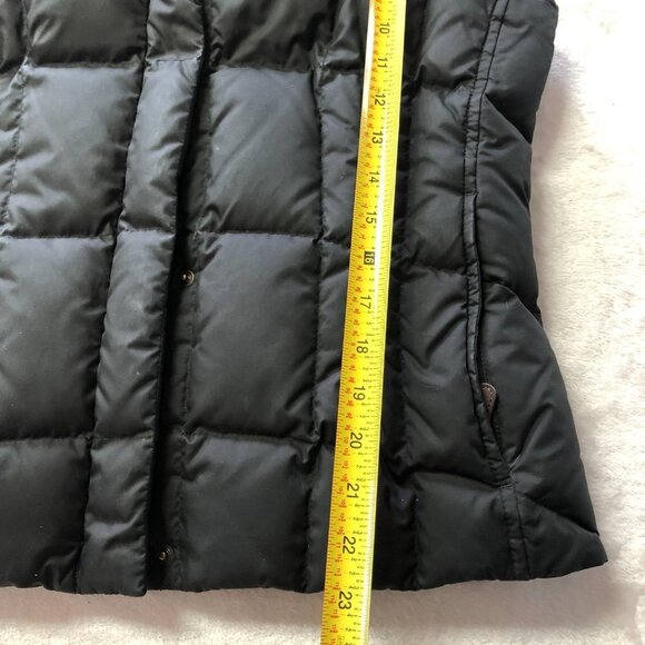 EDDIE Bauer Quilted Goose Down Vest With Fur Collar Size Medium - Picture 12 of 12
